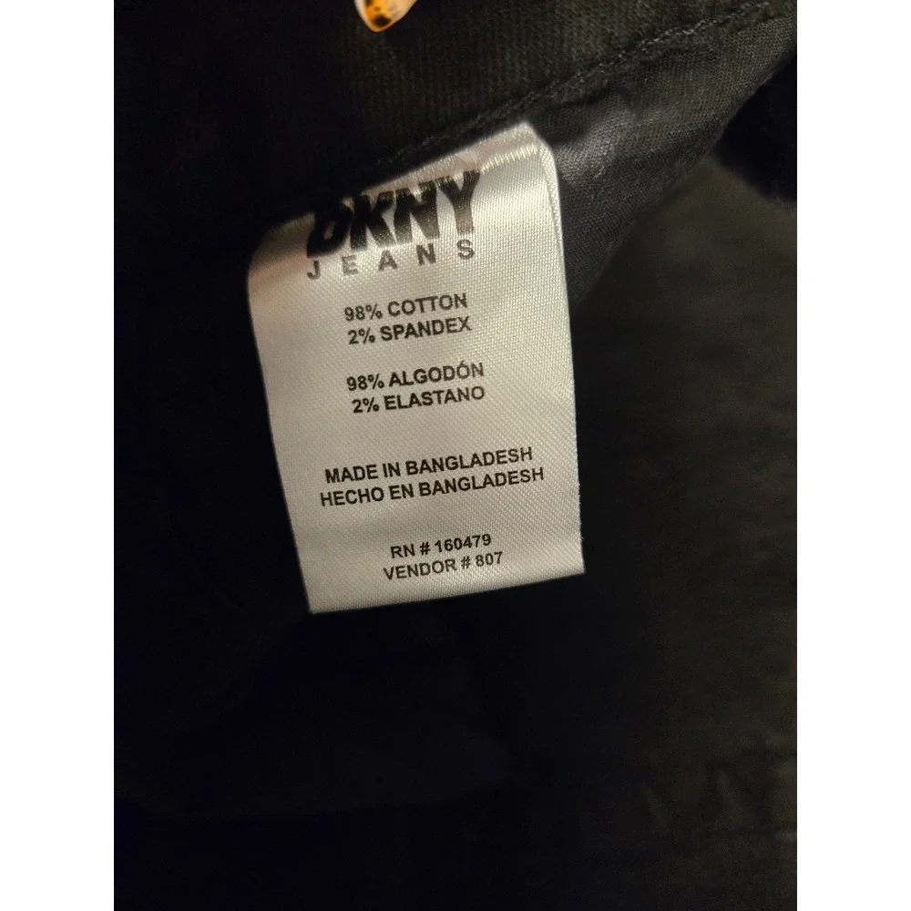 DKNY Jeans Mens 38x34 Black Rinse Straight Fit Stretch Denim Pants 1529147 2 Prs